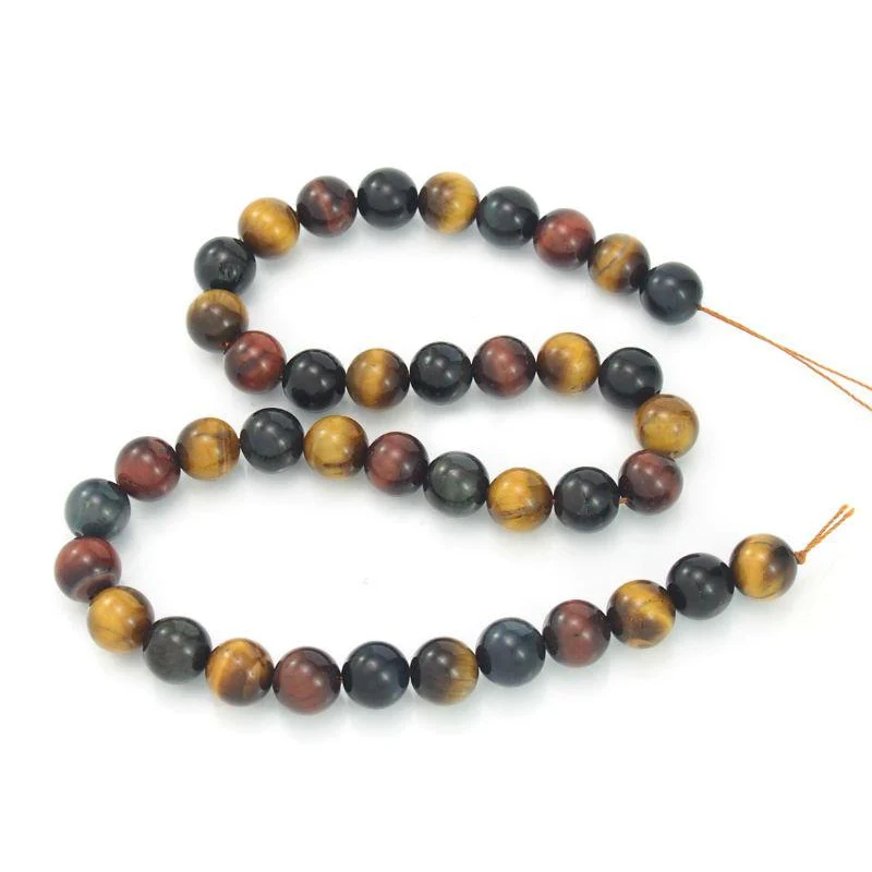 Multi-Colored Tiger's Eye Smooth Rounds 10mm Bead Strand - Image 2
