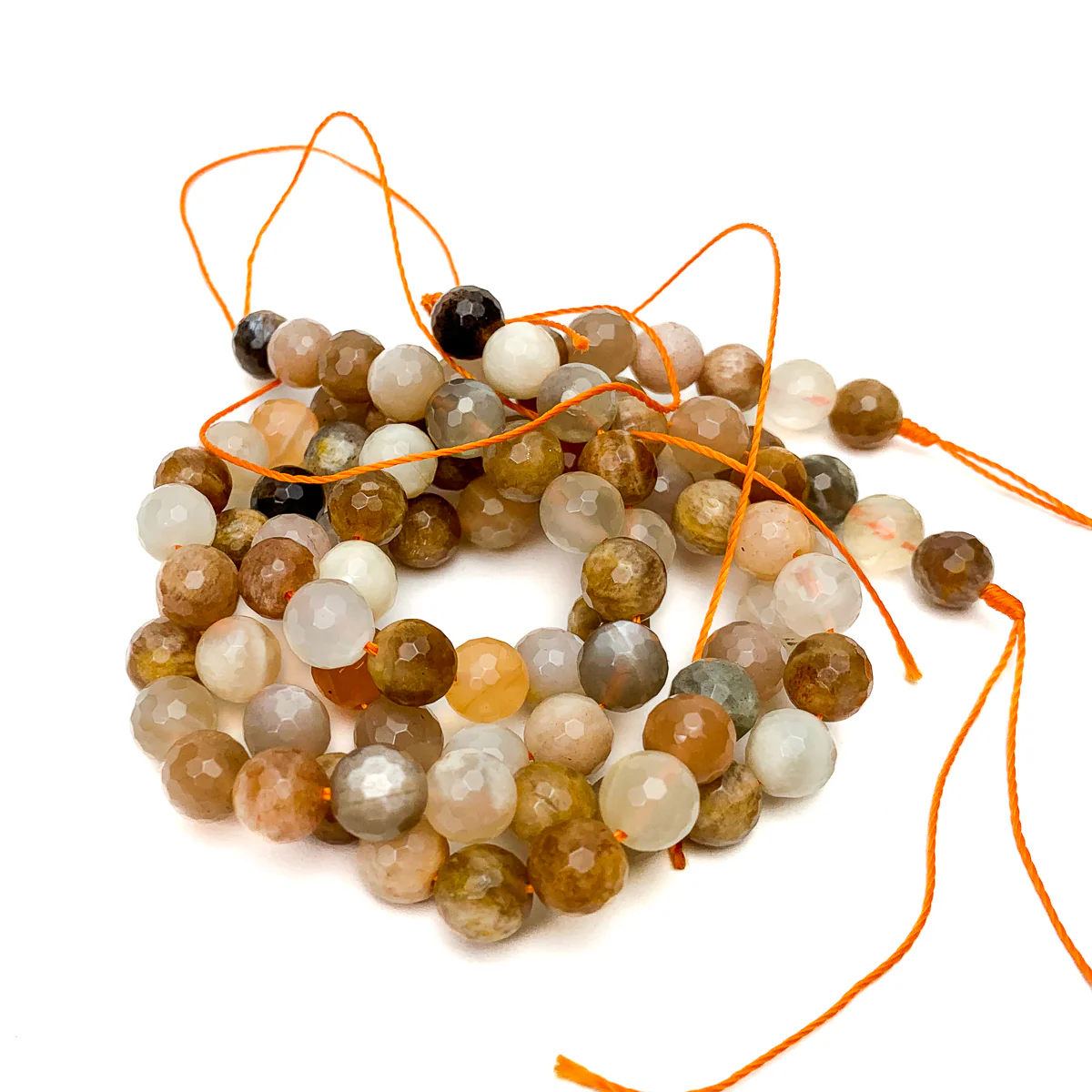 Multicolor Moonstone 8mm Faceted Rounds - Image 3