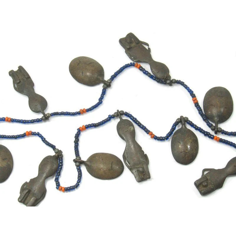 Naga Ancestor Necklace with 19th Century Bronze Heads and Figures - Image 2