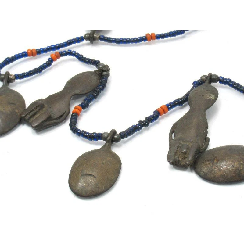 Naga Ancestor Necklace with 19th Century Bronze Heads and Figures - Image 3