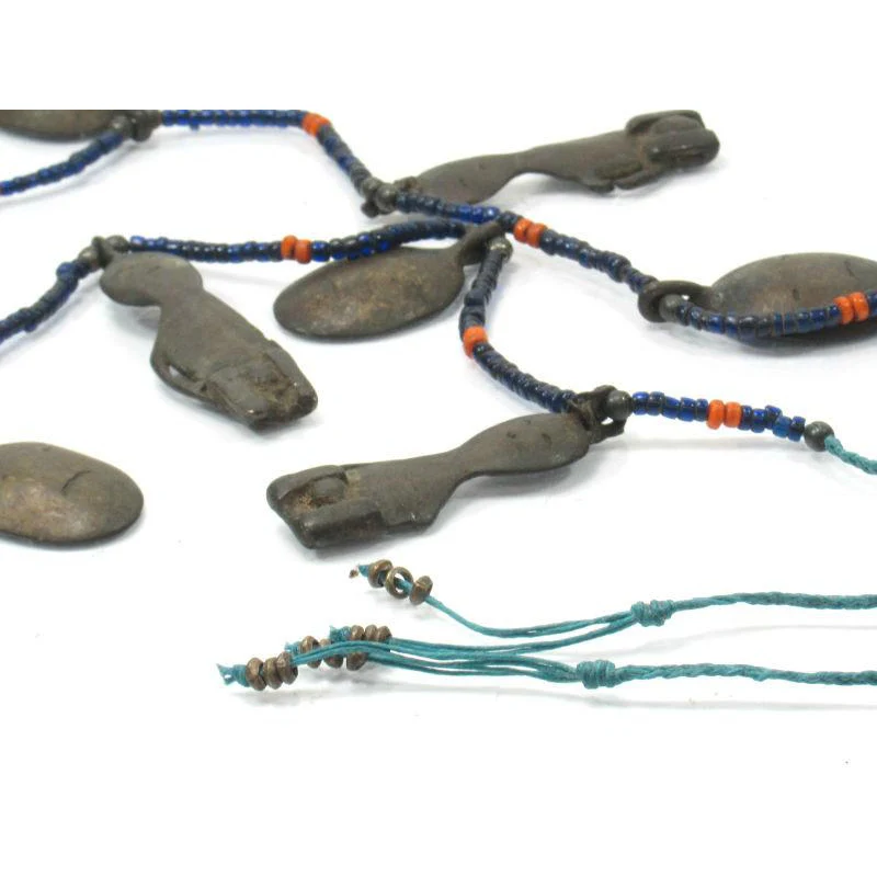 Naga Ancestor Necklace with 19th Century Bronze Heads and Figures - Image 4