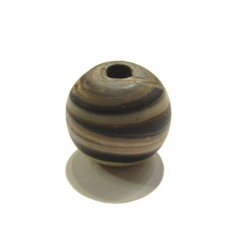 Naga Hand Wound Glass Trade Beads Resembling Banded Agates Necklace/Strand or Loose - Image 5