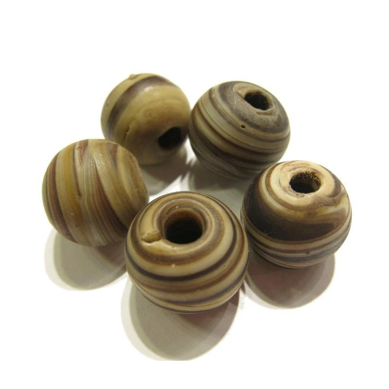 Naga Hand Wound Glass Trade Beads Resembling Banded Agates Necklace/Strand or Loose - Image 7