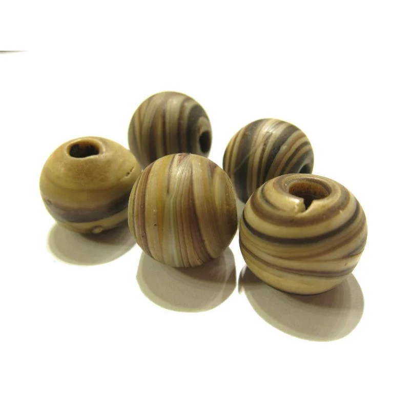 Naga Hand Wound Glass Trade Beads Resembling Banded Agates Necklace/Strand or Loose - Image 8