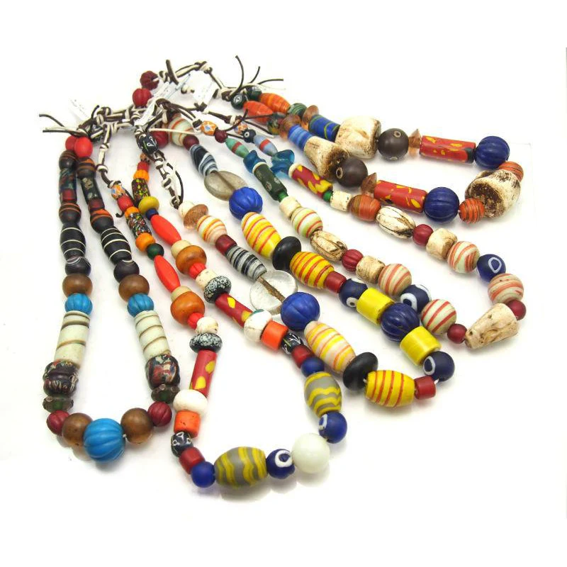 Naga Heirloom Fancy Mix Bead Necklaces of Indian Trade Glass ca 1940-60 - Image 2