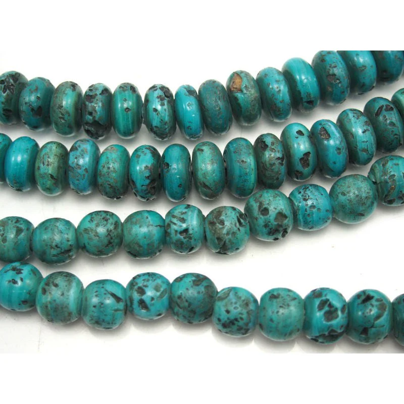 Naga Heirloom Turquoise Glass Strand Strands ca 1950 - Image 2