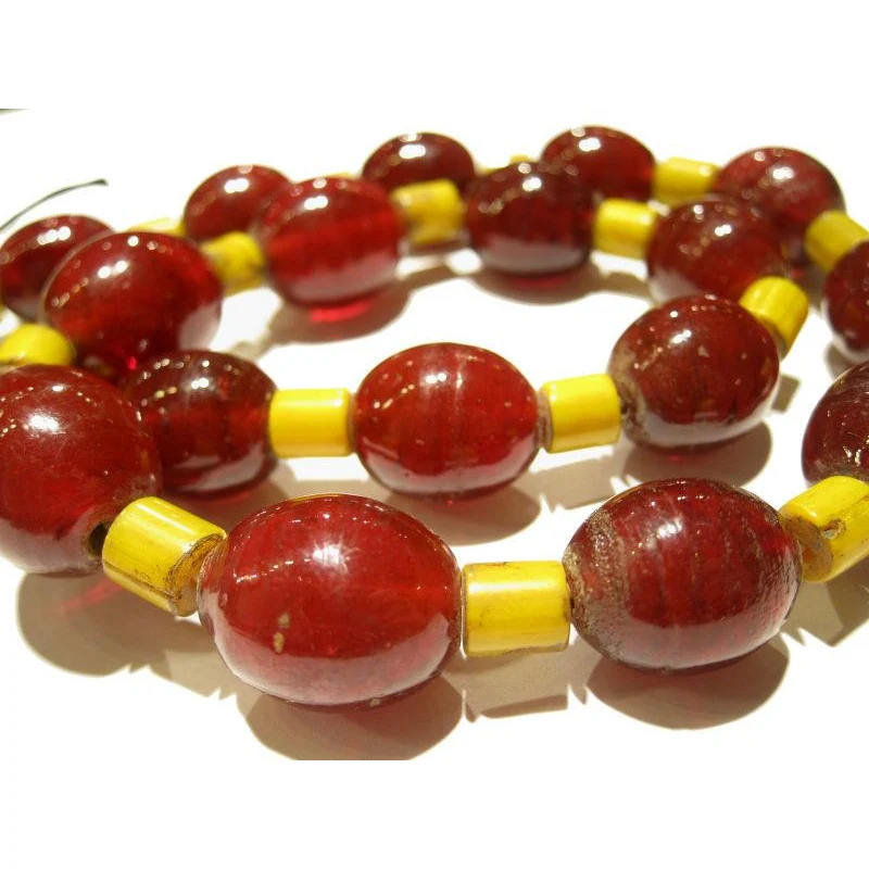 "Naga Style Cherry Tomatoes" Glass Trade Bead Strand / Necklace / Loose Beads - Image 3
