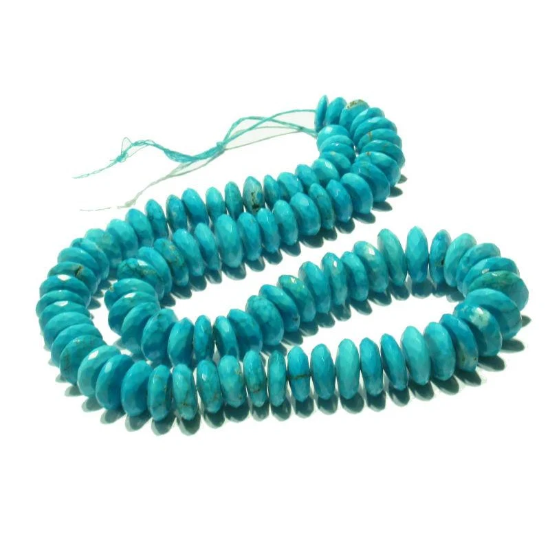 Natural Arizona Turquoise Graduated Faceted Disc Strand - Image 3