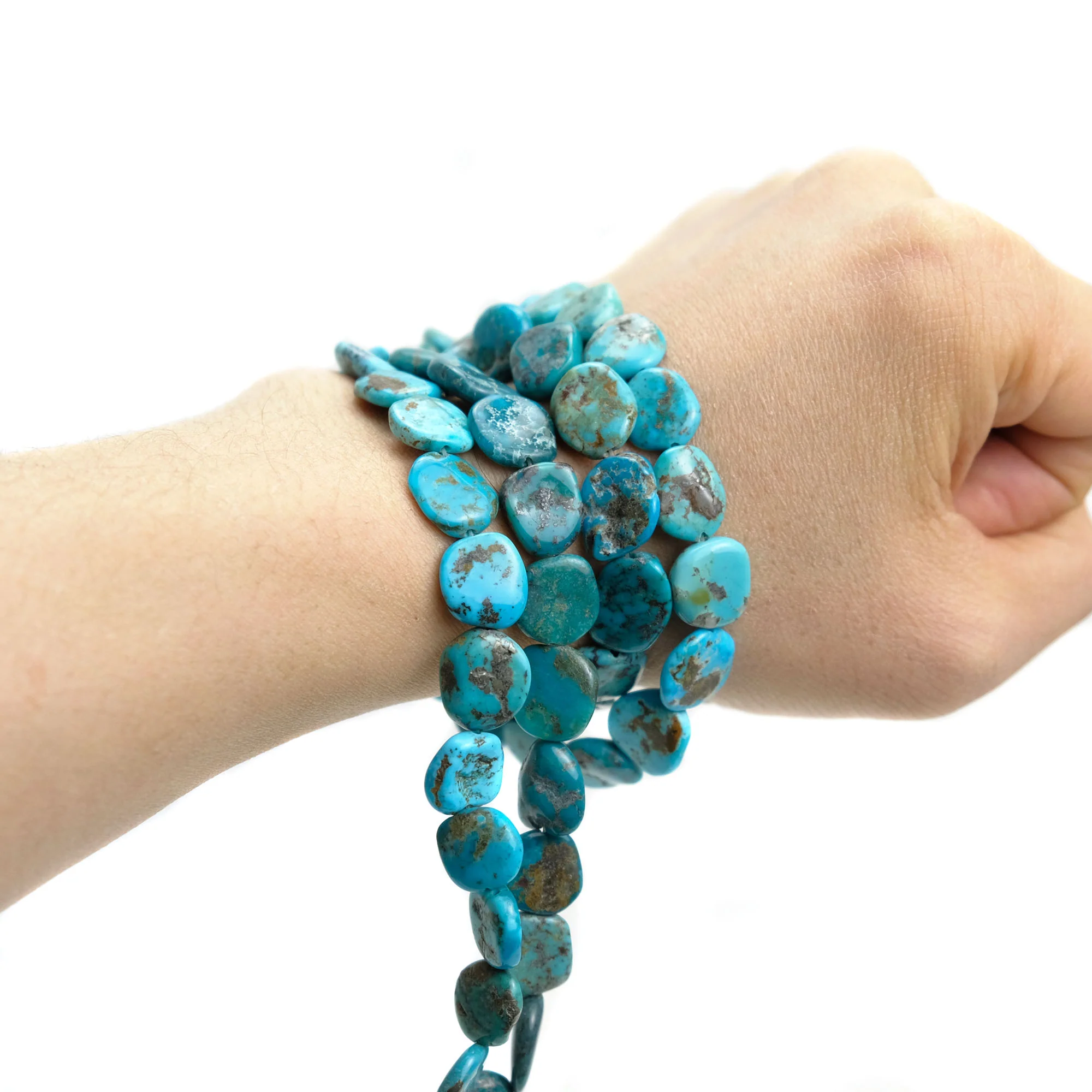 Natural Arizona Turquoise Flat Nuggets Strand - Image 2