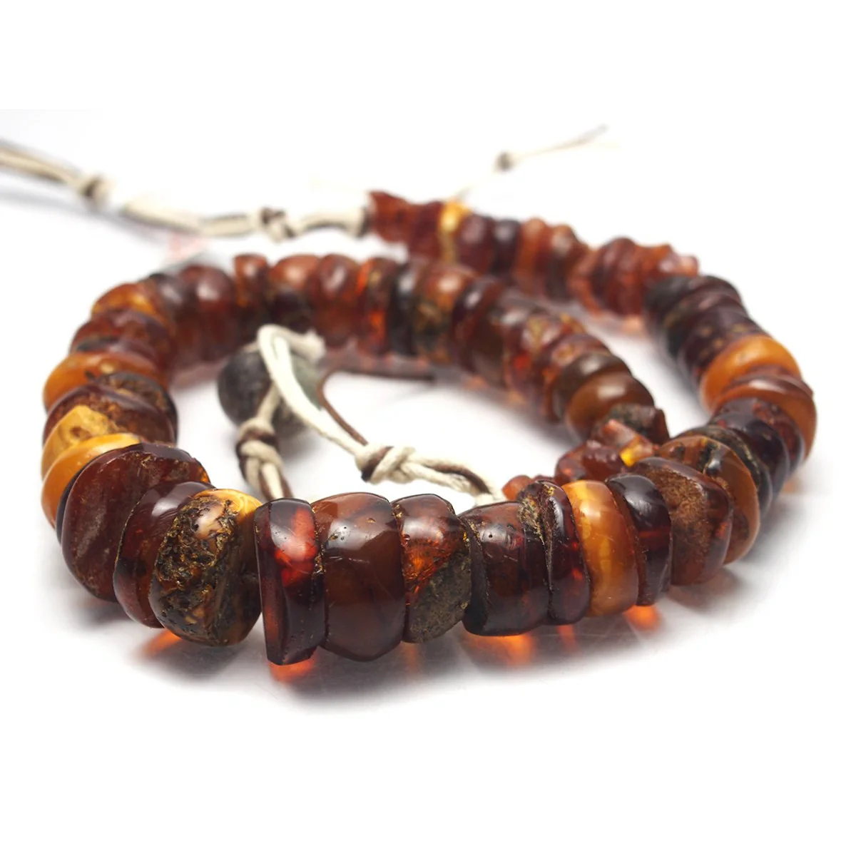 Natural Baltic Amber Sliced Nugget Trade Necklace/Strand - Image 3