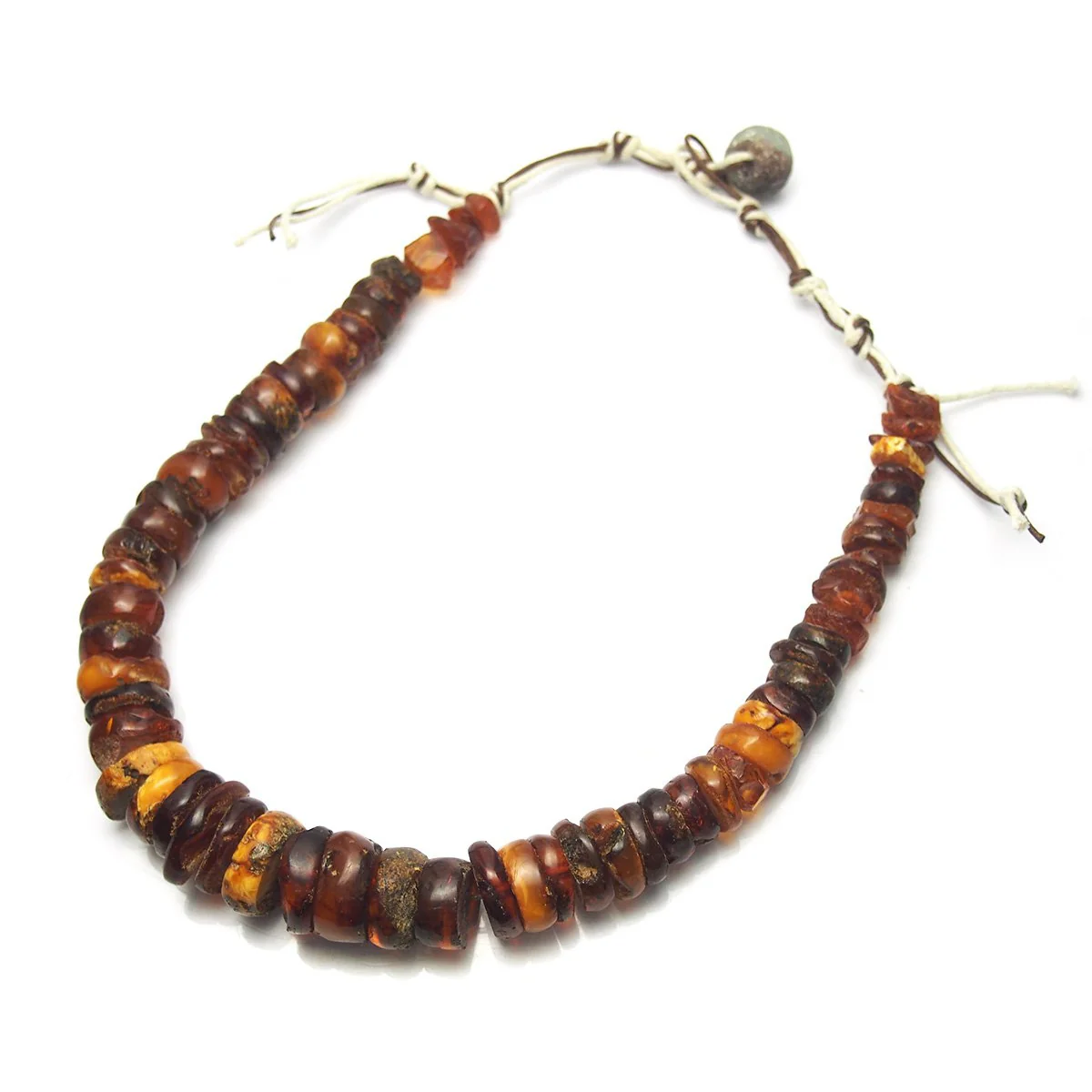 Natural Baltic Amber Sliced Nugget Trade Necklace/Strand - Image 4