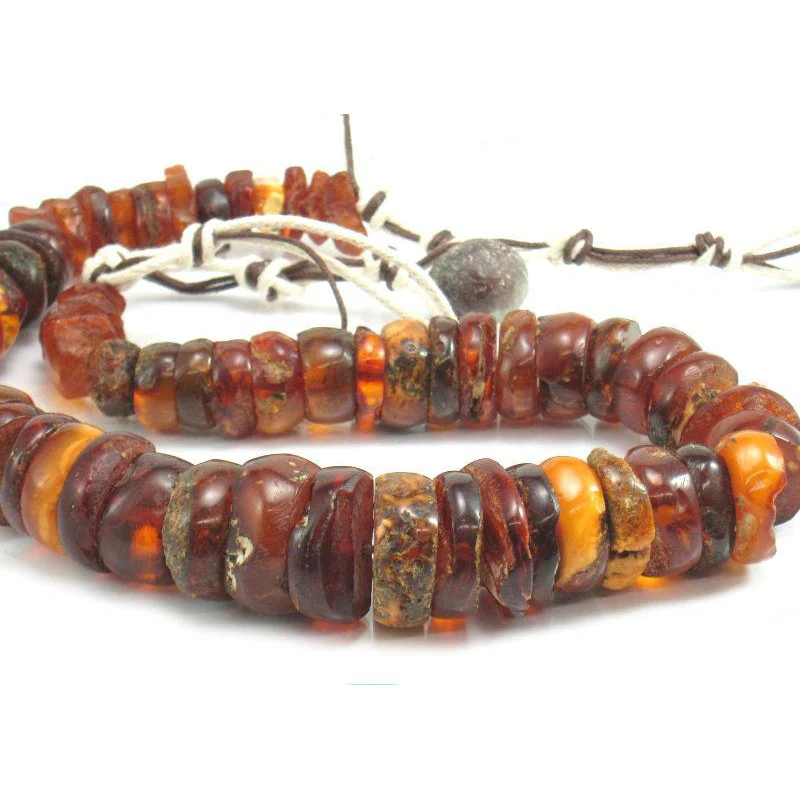 Natural Baltic Amber Sliced Nugget Trade Necklace/Strand - Image 5