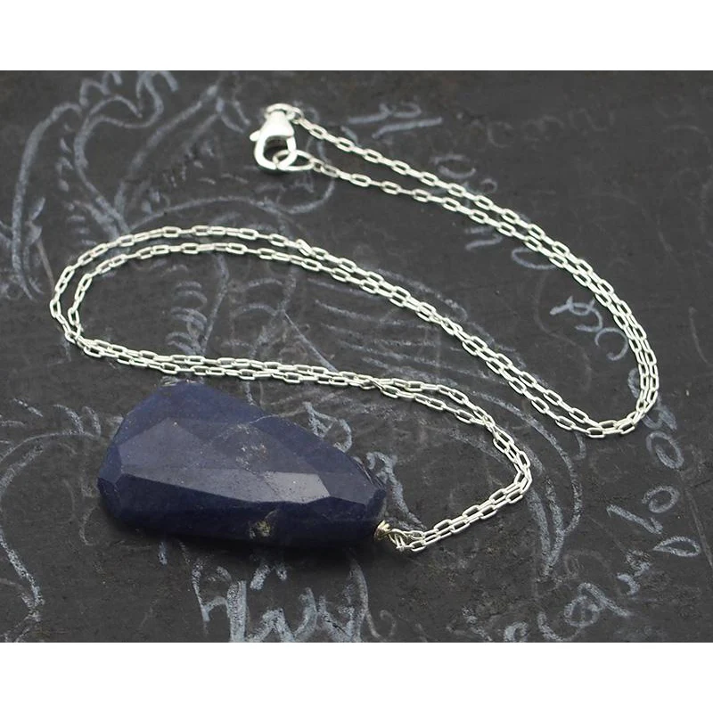 Natural Blue Aventurine Necklace On Sterling Silver Chain With Sterling Silver Trigger Clasp - Image 3