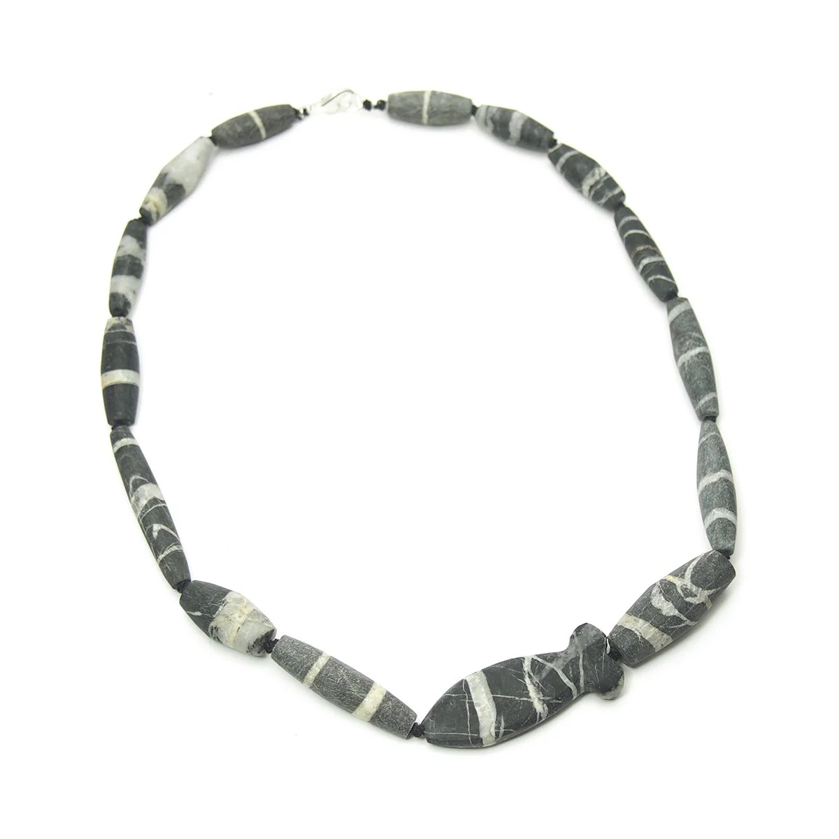 Natural Marble Dzi Style Bead Necklace, A - Image 2