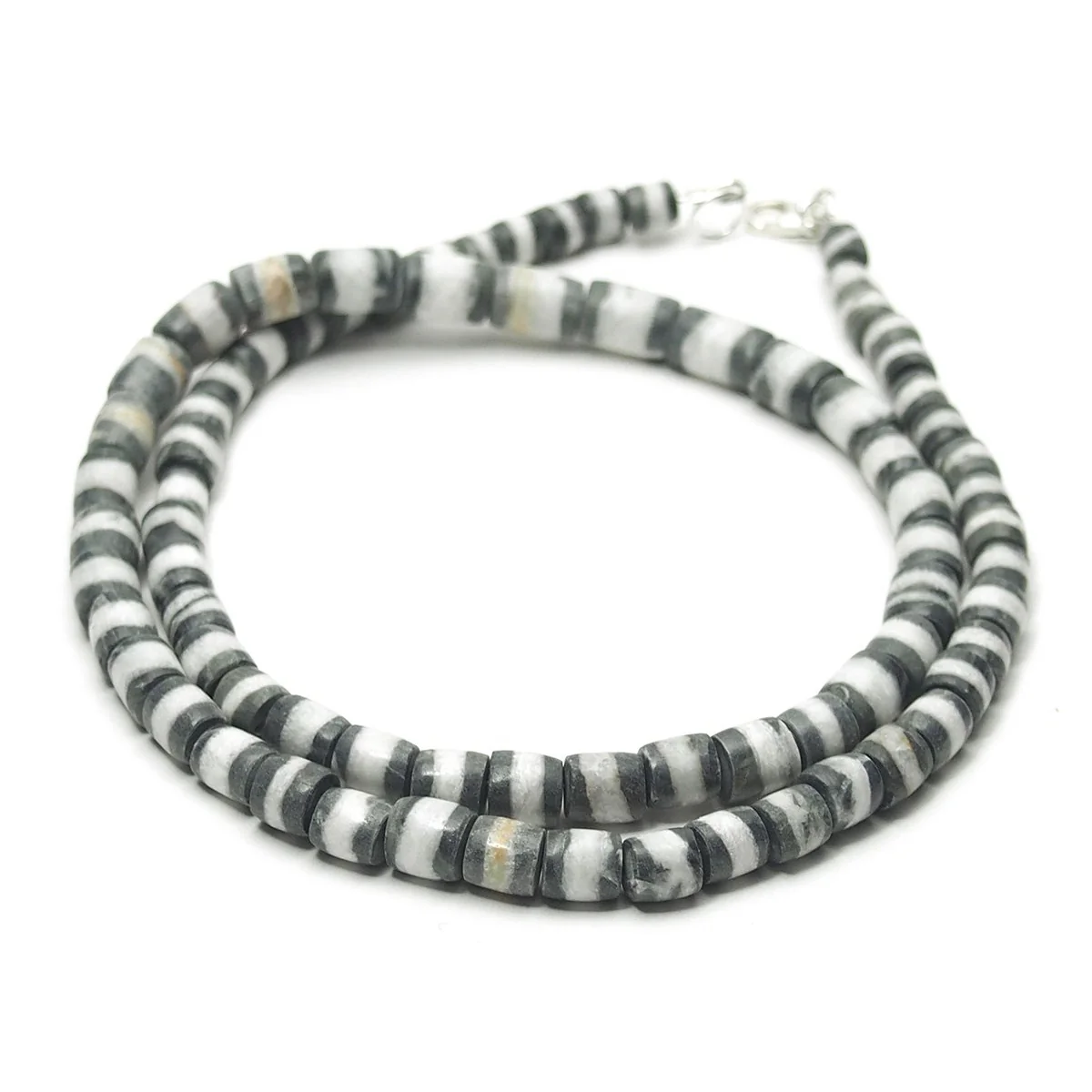 Natural Marble Dzi Style Bead Necklace, B - Image 2