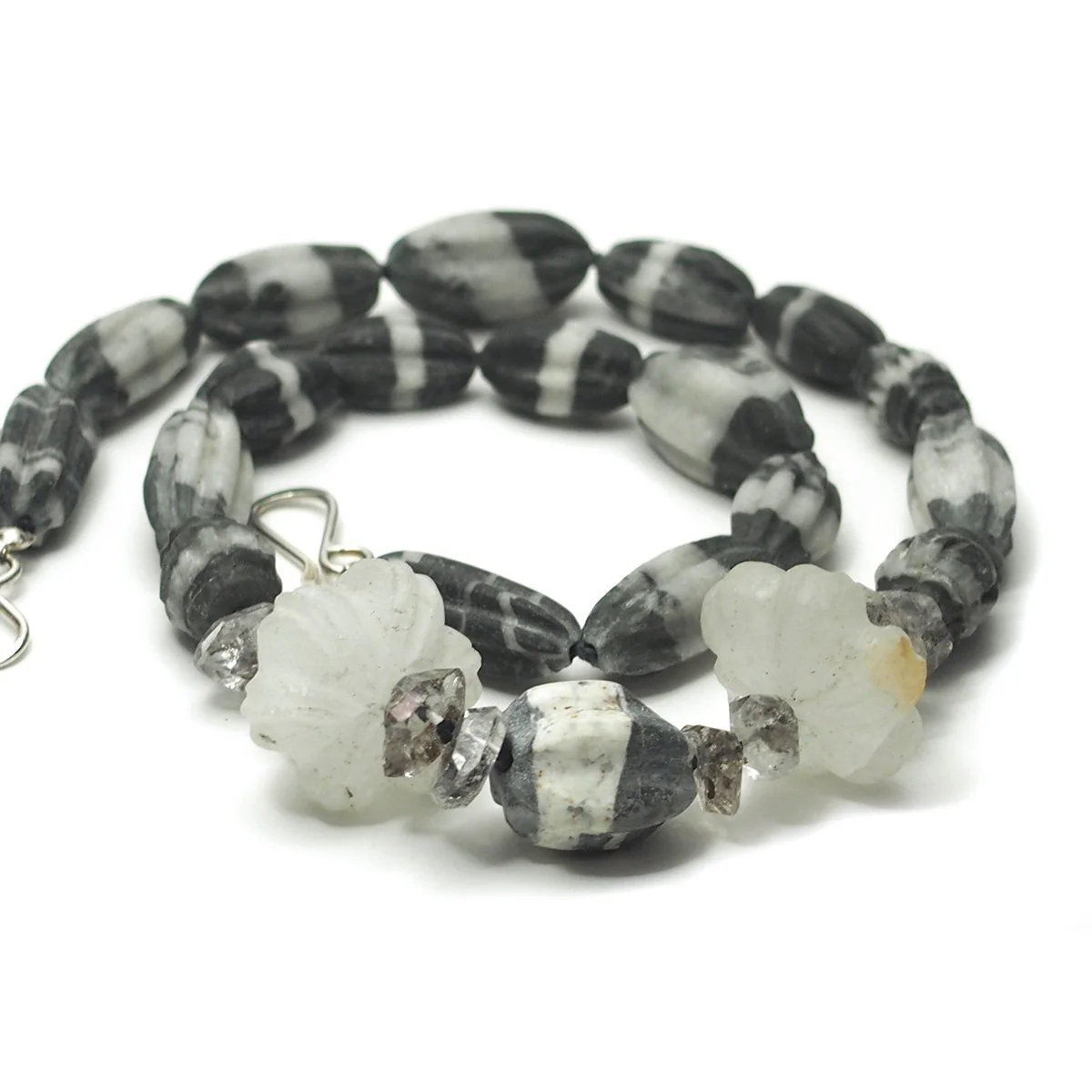 Natural Marble Dzi Style Bead Necklace, C - Image 2
