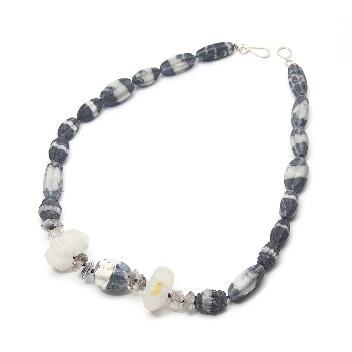 Natural Marble Dzi Style Bead Necklace, C - Image 3