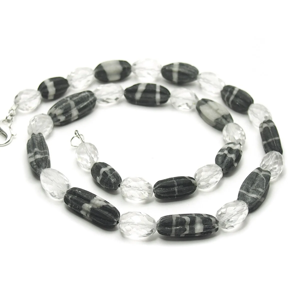 Natural Marble Dzi Style Bead Necklace, C - Image 6