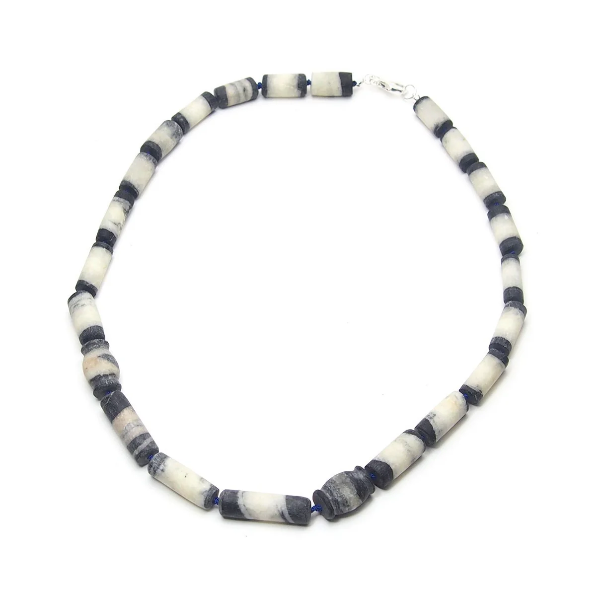 Natural Marble Dzi Style Bead Necklace, G - Image 2