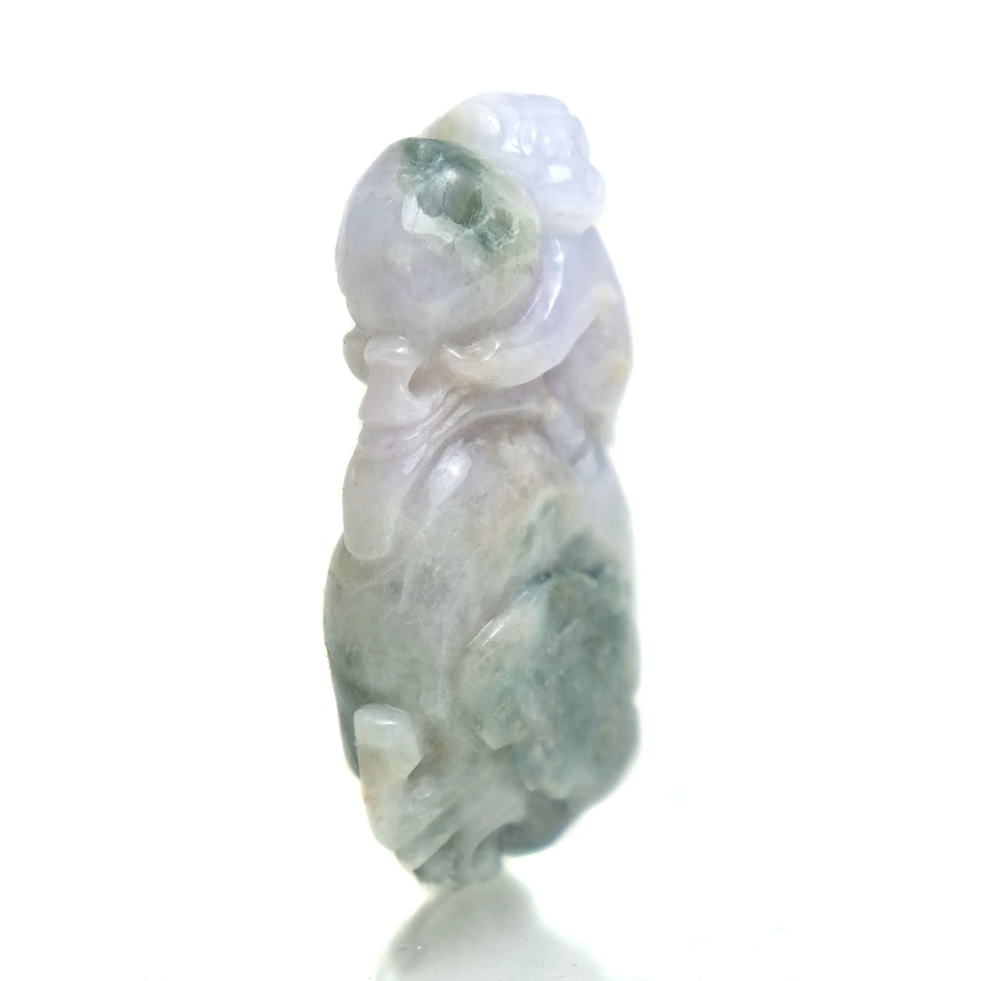 Jade Good Natured Monkey Holding the Peach of Longevity Nephrite Pendant - Image 2