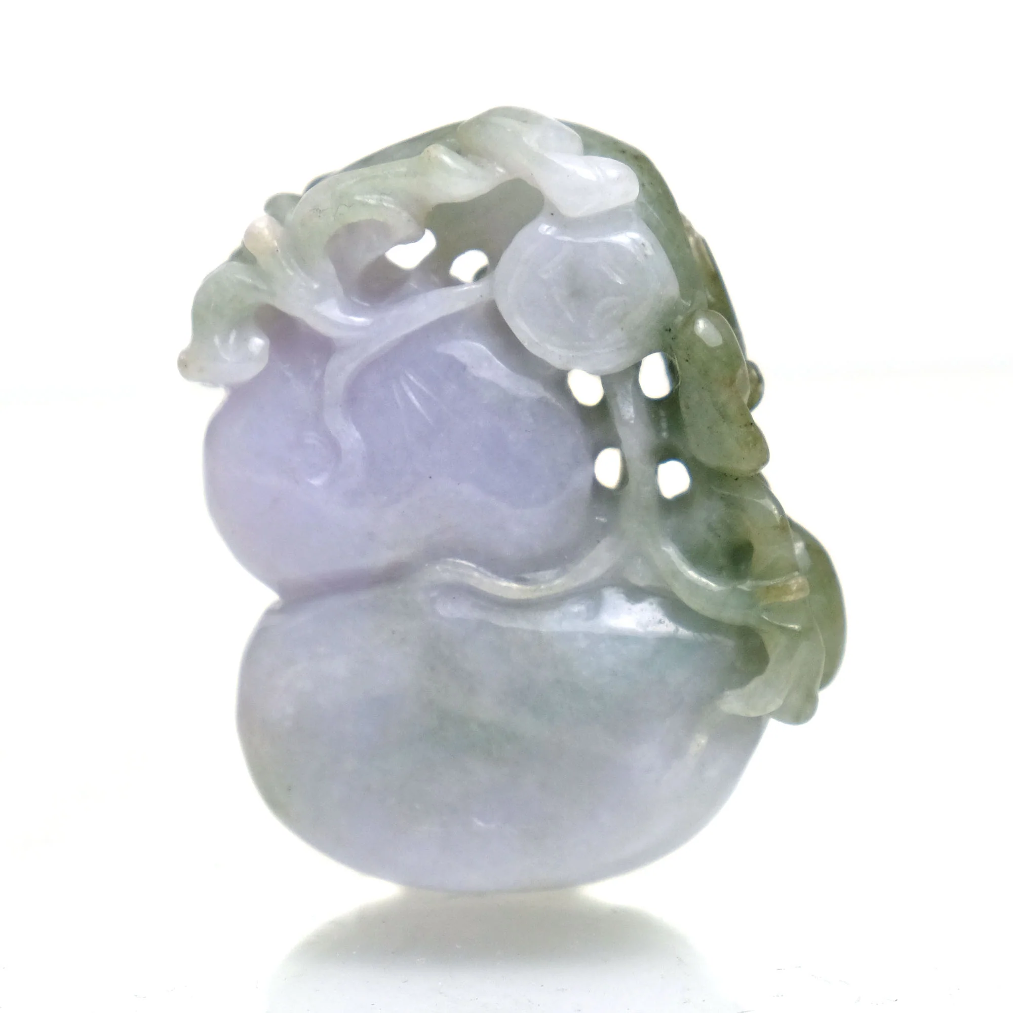 Jade Rare Lavender Color Medicine Gourd Nephrite Pendant - Image 3