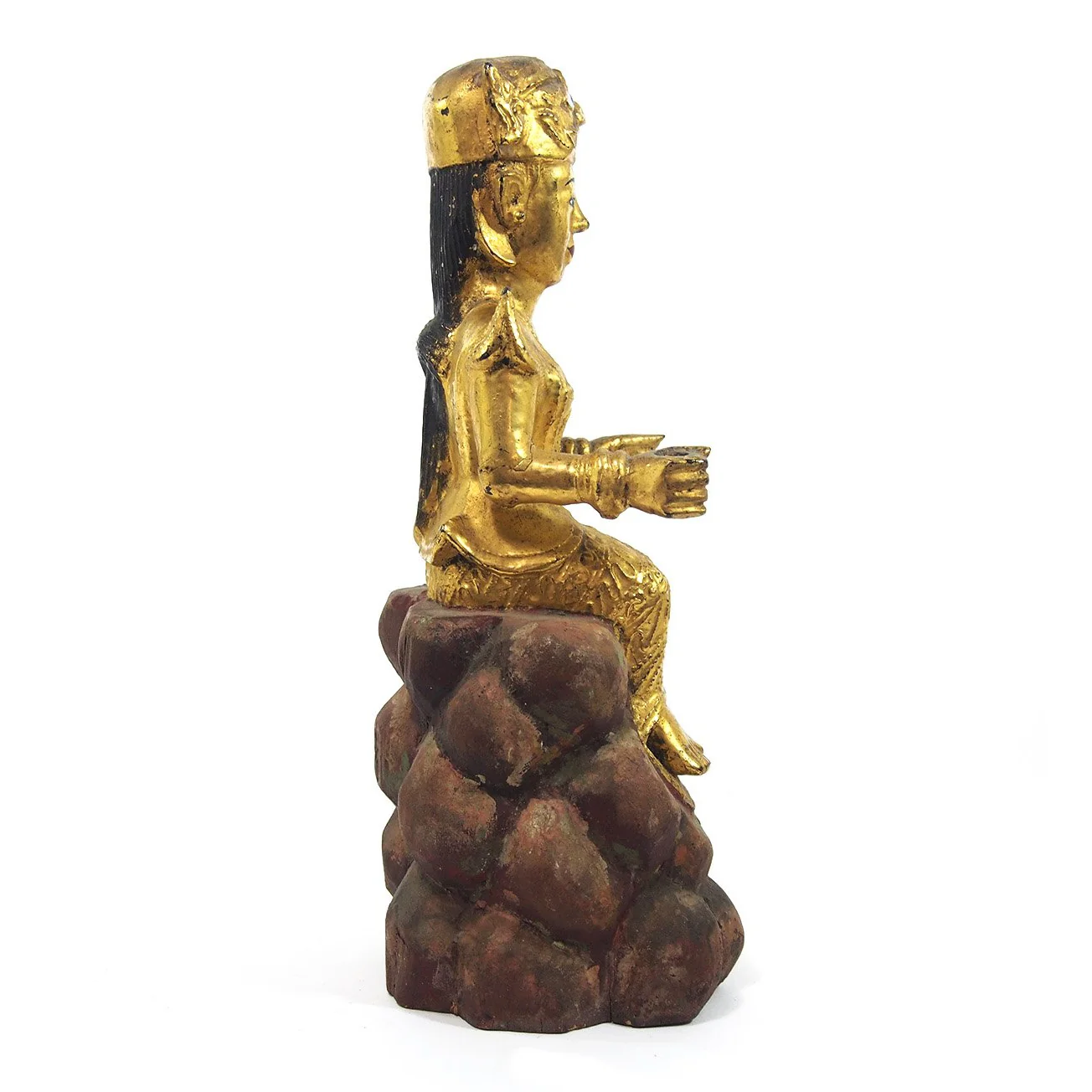 Temple Warrior Guardian Nat Seated on Celestial Throne Female Figure - Image 3