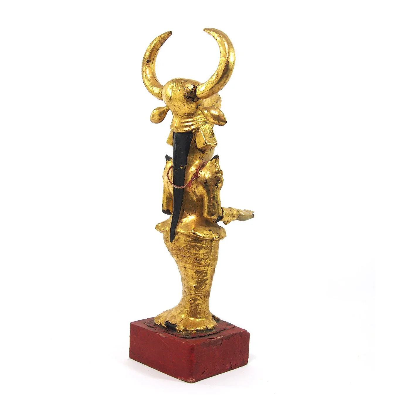 Temple Warrior Guardian Nat Golden Bull Mask Tall Female Figure - Image 3