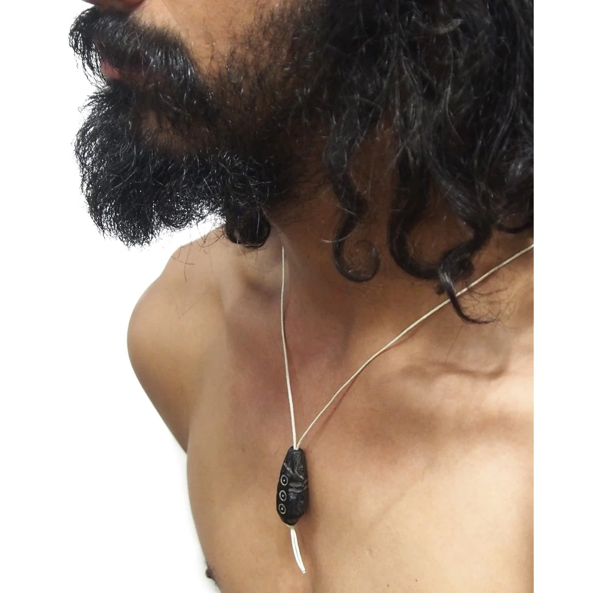 Jet Talismanic Heirloom Bead Antique Necklace A - Image 3