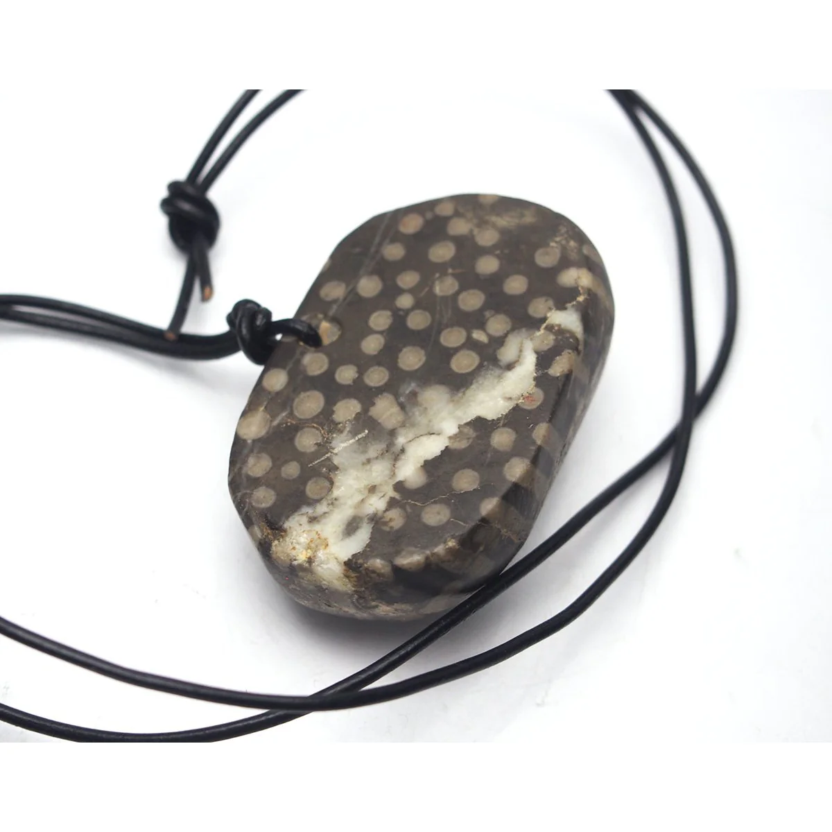 Jasper Black Cherry Blossom Heirloom Stone Pendant XL From Afghanistan - Image 3