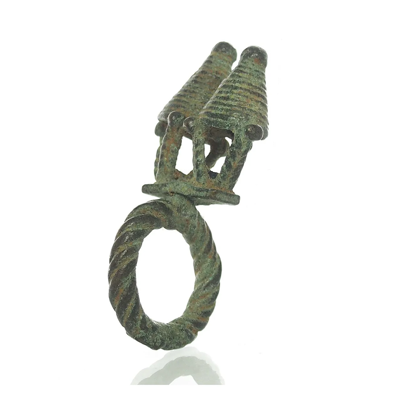 19th C. Dogon Rare Double Grainary Ring - Image 2