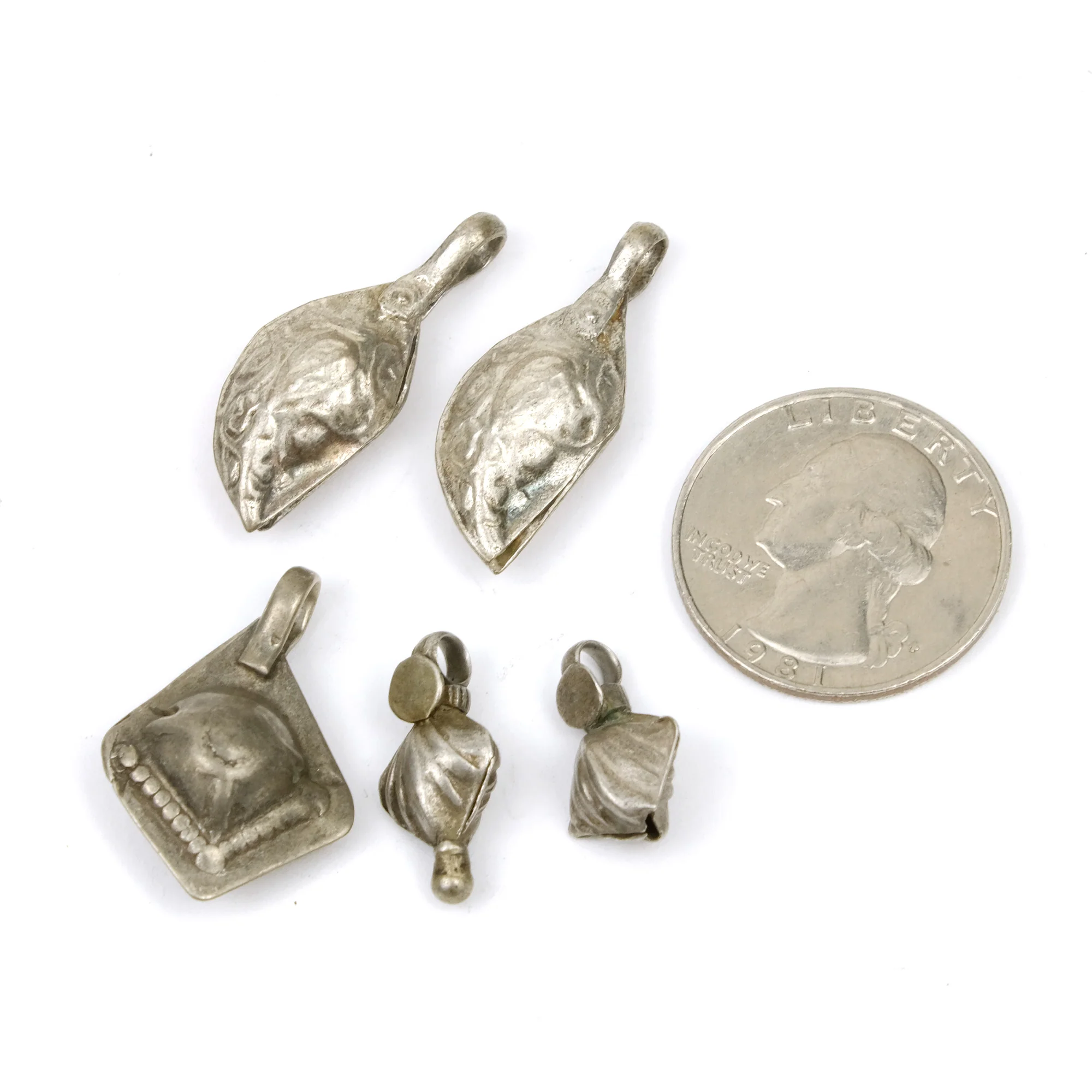 Afghan Tribal High Silver Content Heirloom Dowry Mini Pendant LOT - Image 3