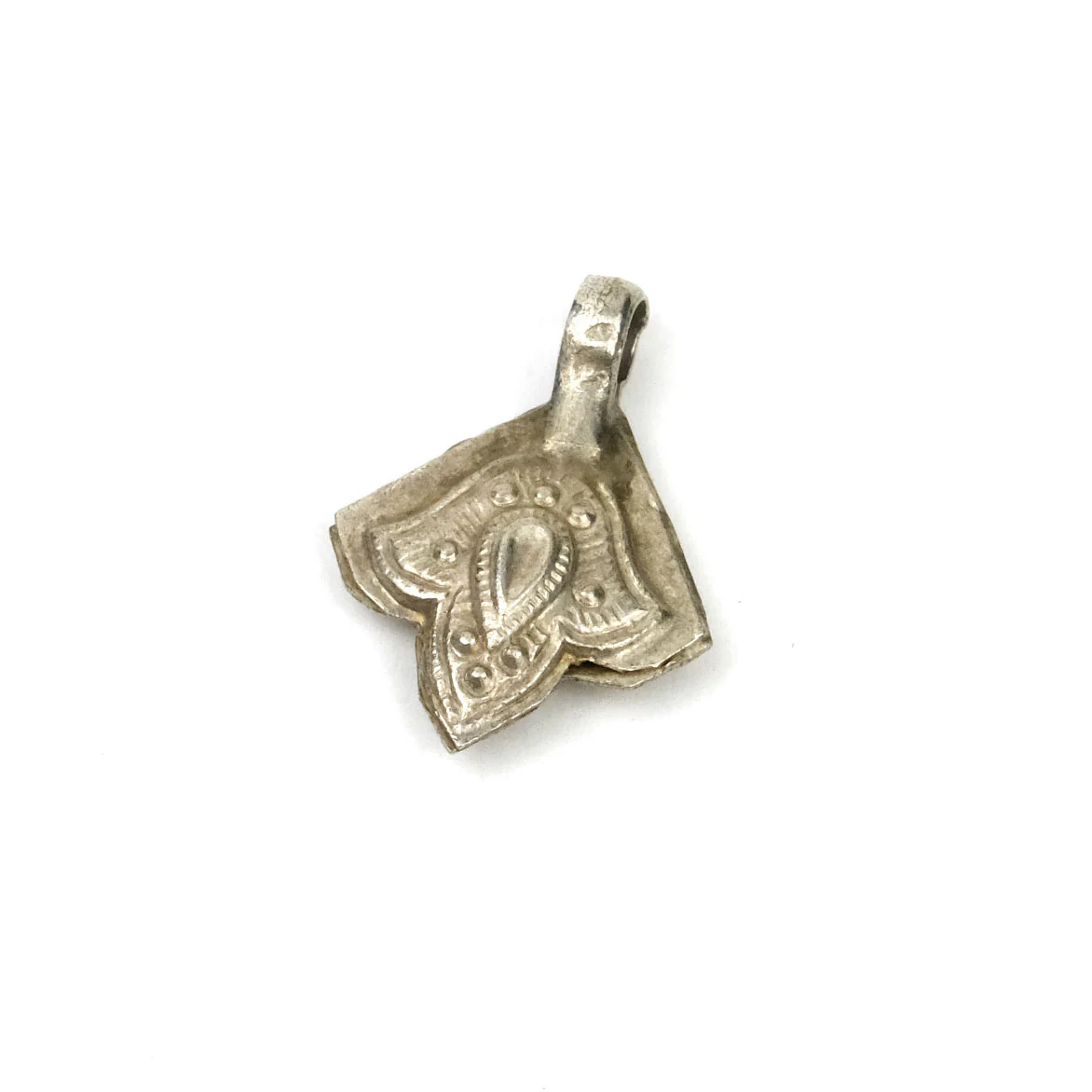 Afghan Tribal High Silver Content Heirloom Dowry Hand of Fatima Pendant Small Size - Image 2