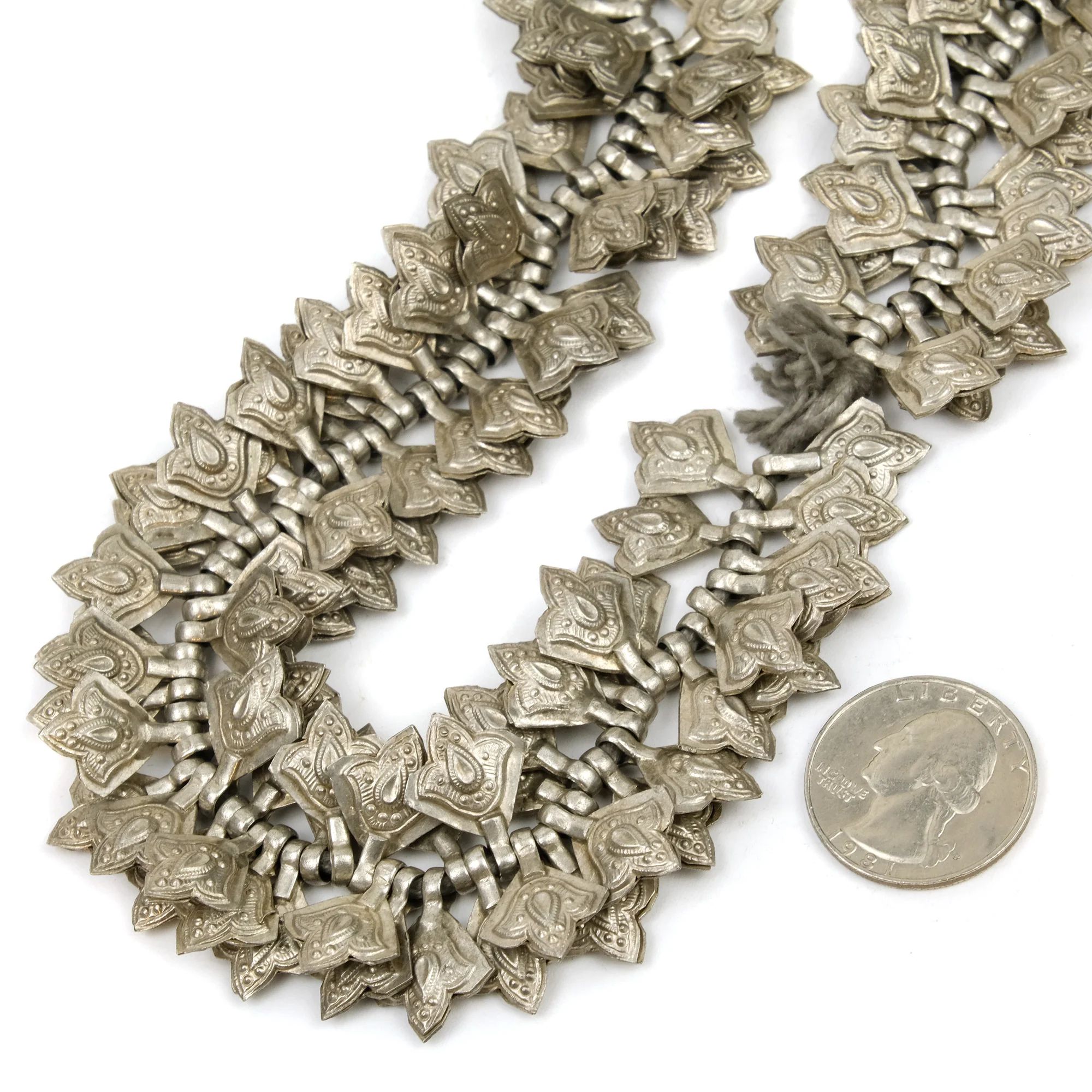 Afghan Tribal High Silver Content Heirloom Dowry Hand of Fatima Pendant Small Size - Image 4