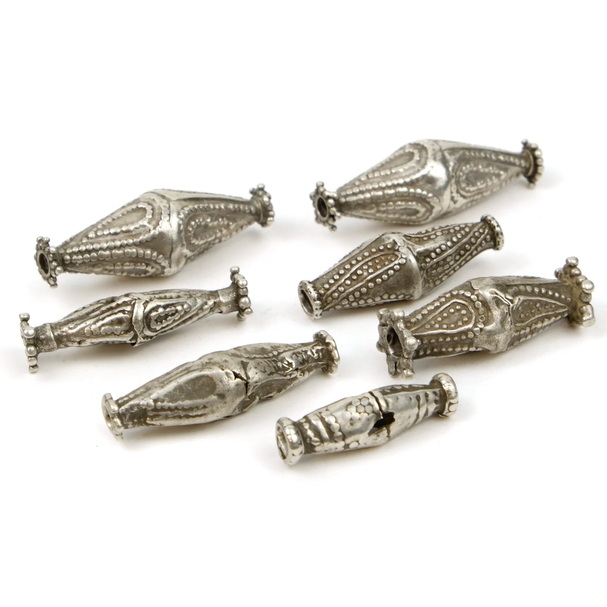 Afghan Tribal High Silver Content Heirloom Dowry Beads Small Size LOT 4 - Image 2