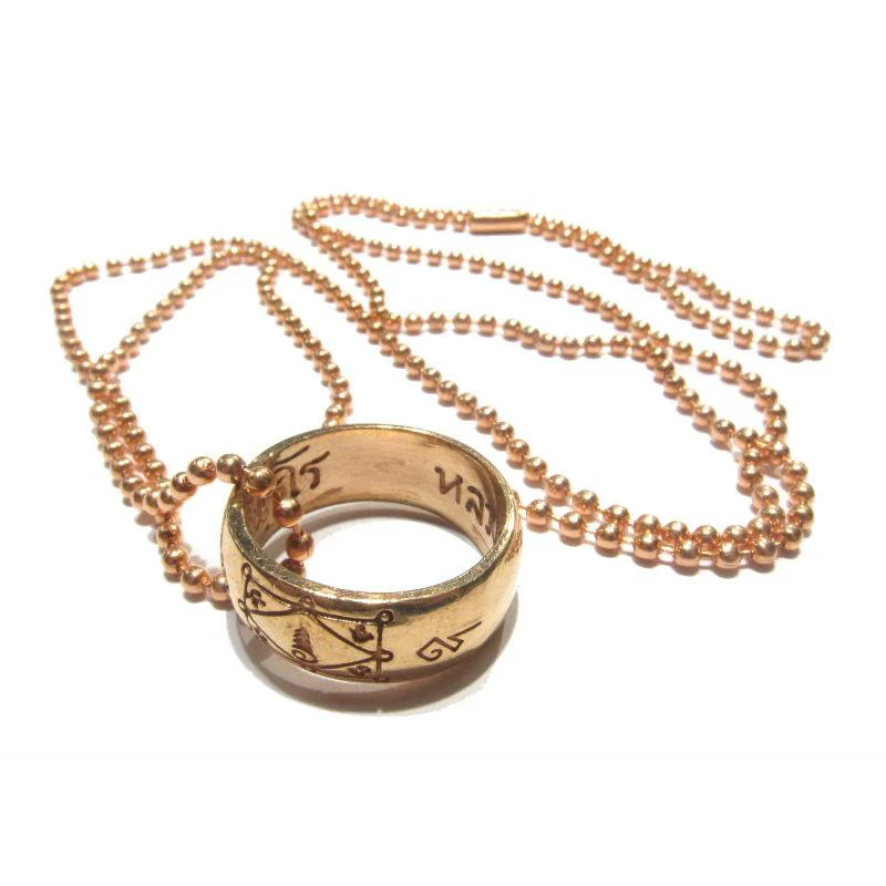 Thai Copper Ring Amulet Necklace - Image 4
