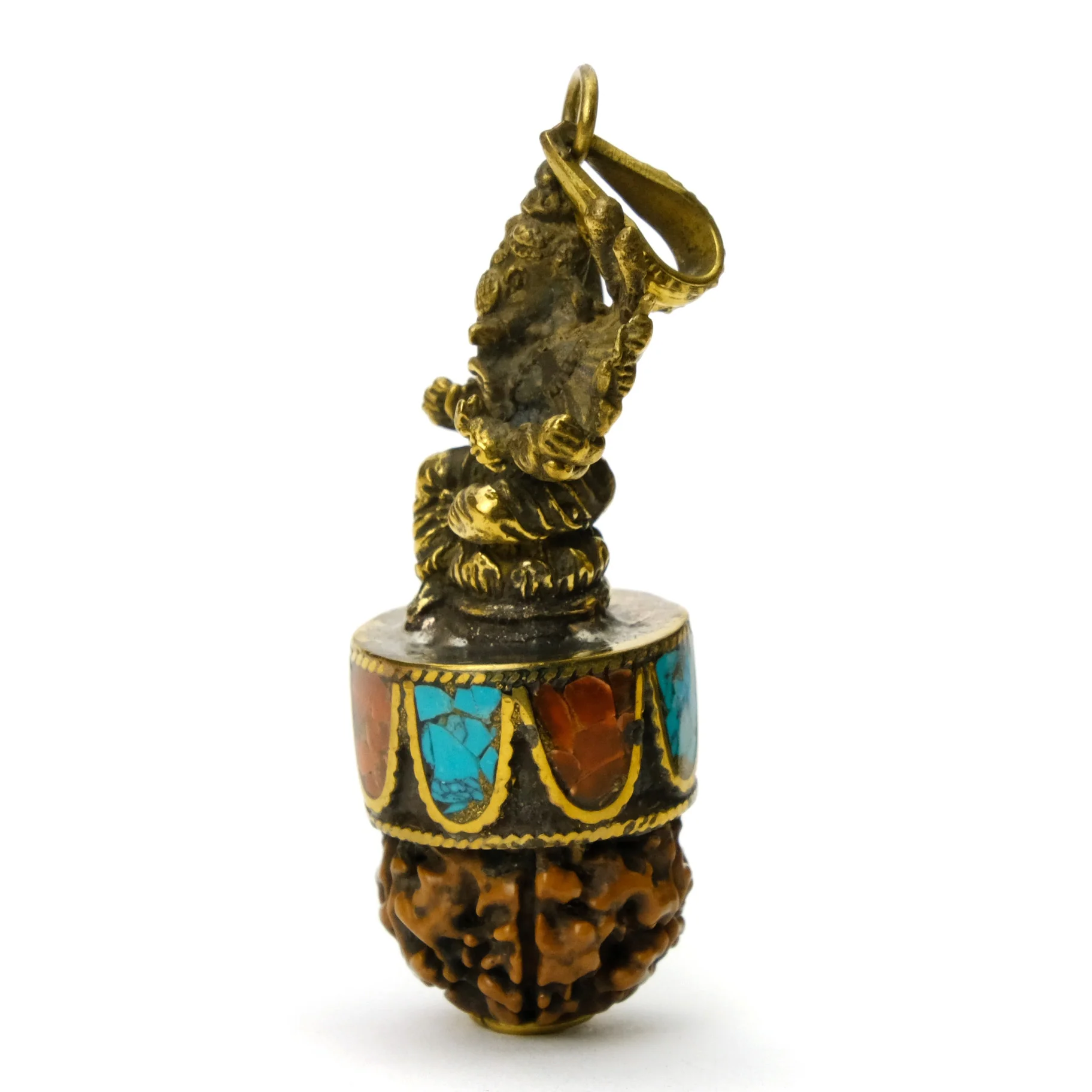 Rudraksha Prayer Bead with Lord Ganesha The Valiant Pendant # 44 / 4 - Image 2
