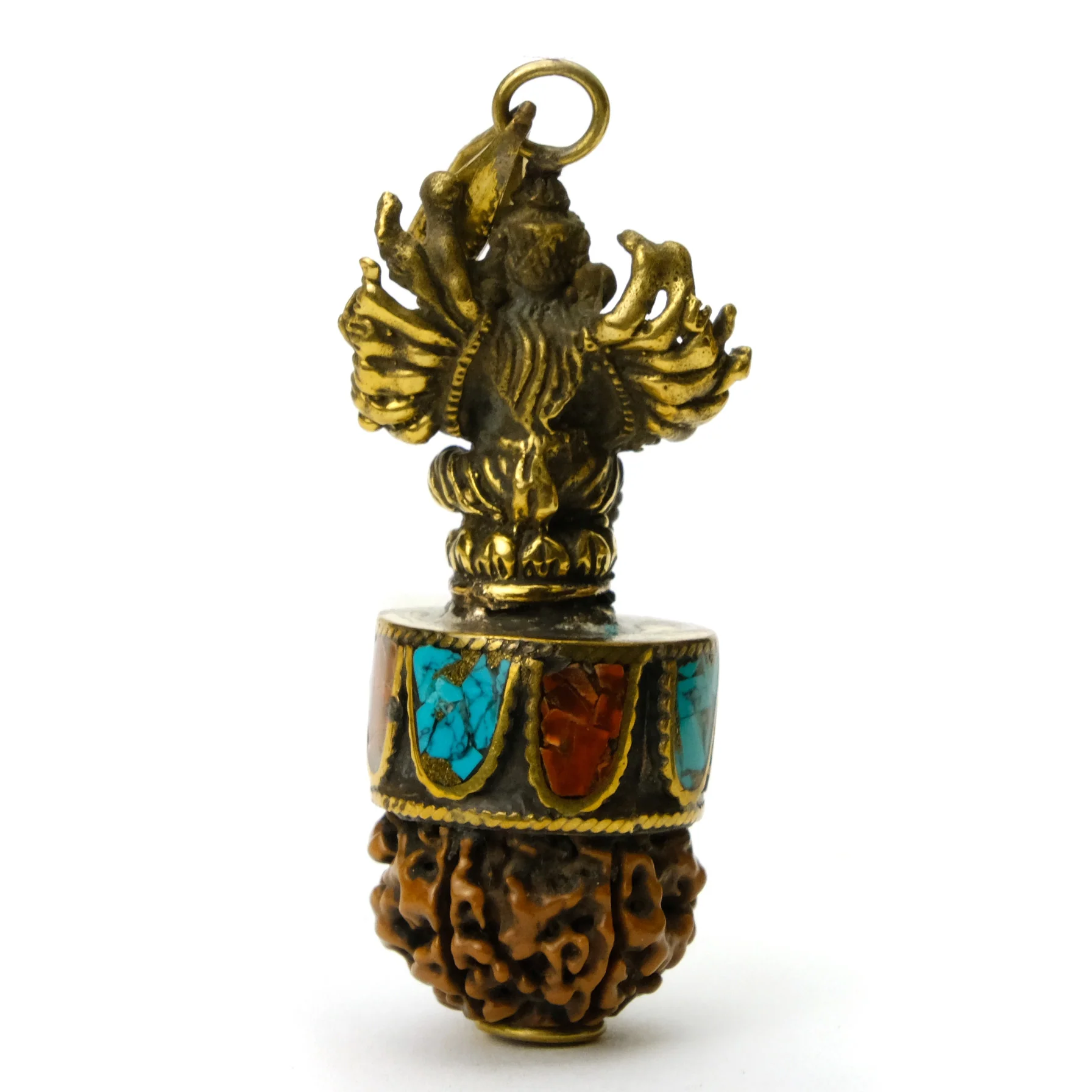 Rudraksha Prayer Bead with Lord Ganesha The Valiant Pendant # 44 / 4 - Image 3