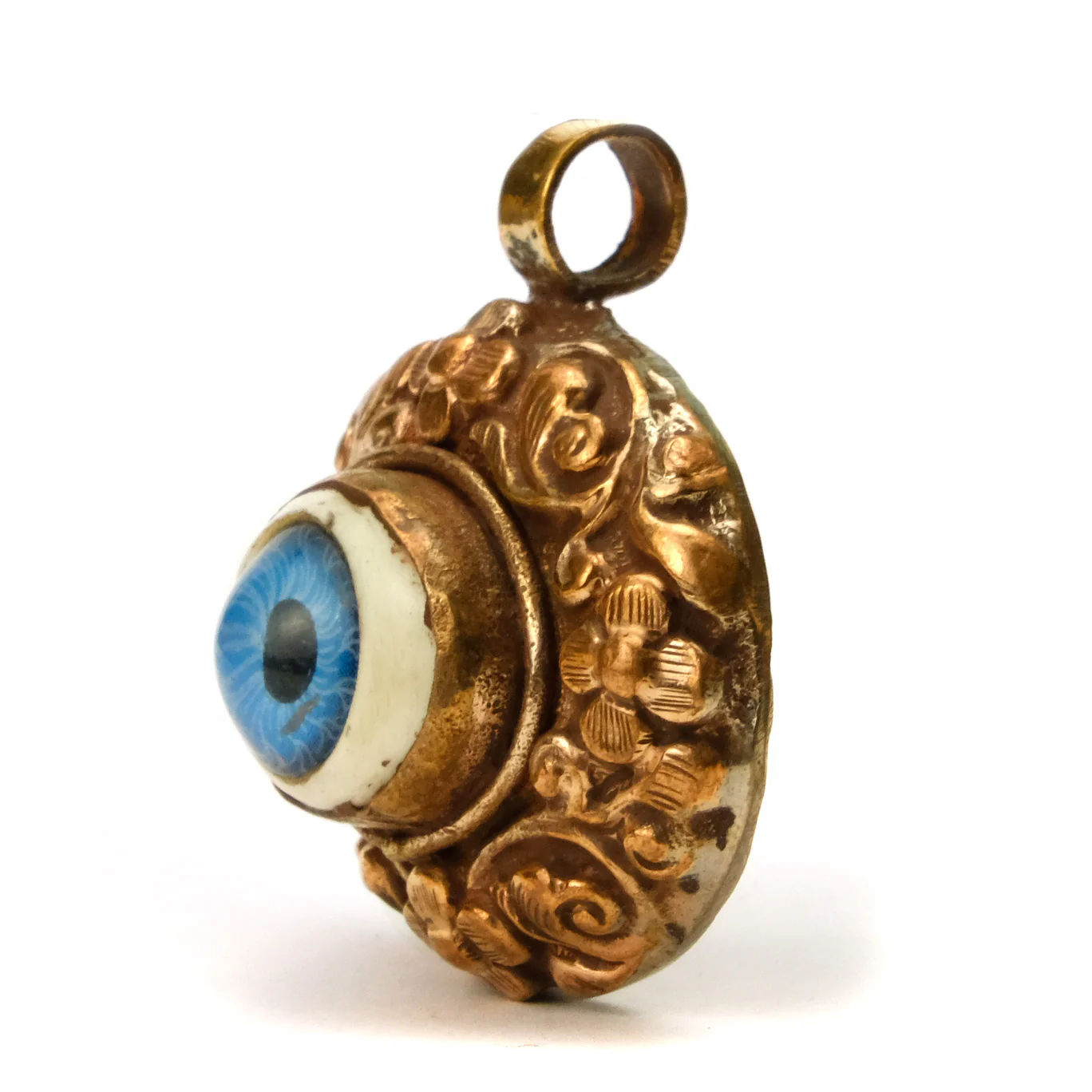 Blue Eye "Evil Eye" Set in Copper Pendant Oval # 54 - 2 - Image 2