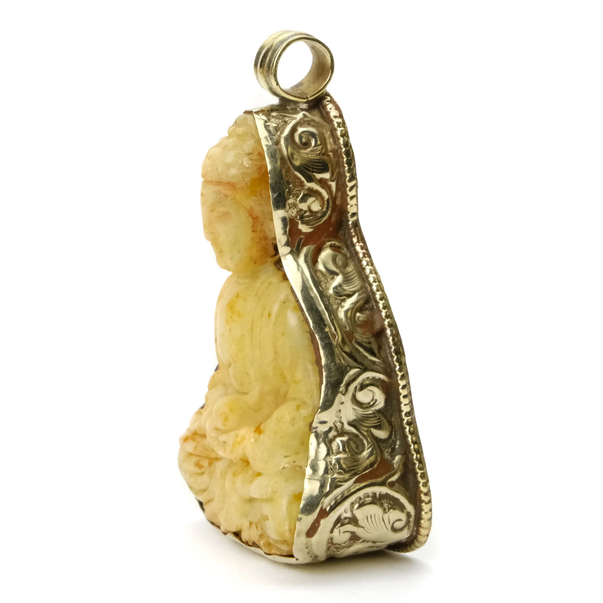 Shaka Nyorai Japanese Style Jade Buddha Pendant #42 - 1 - Image 2