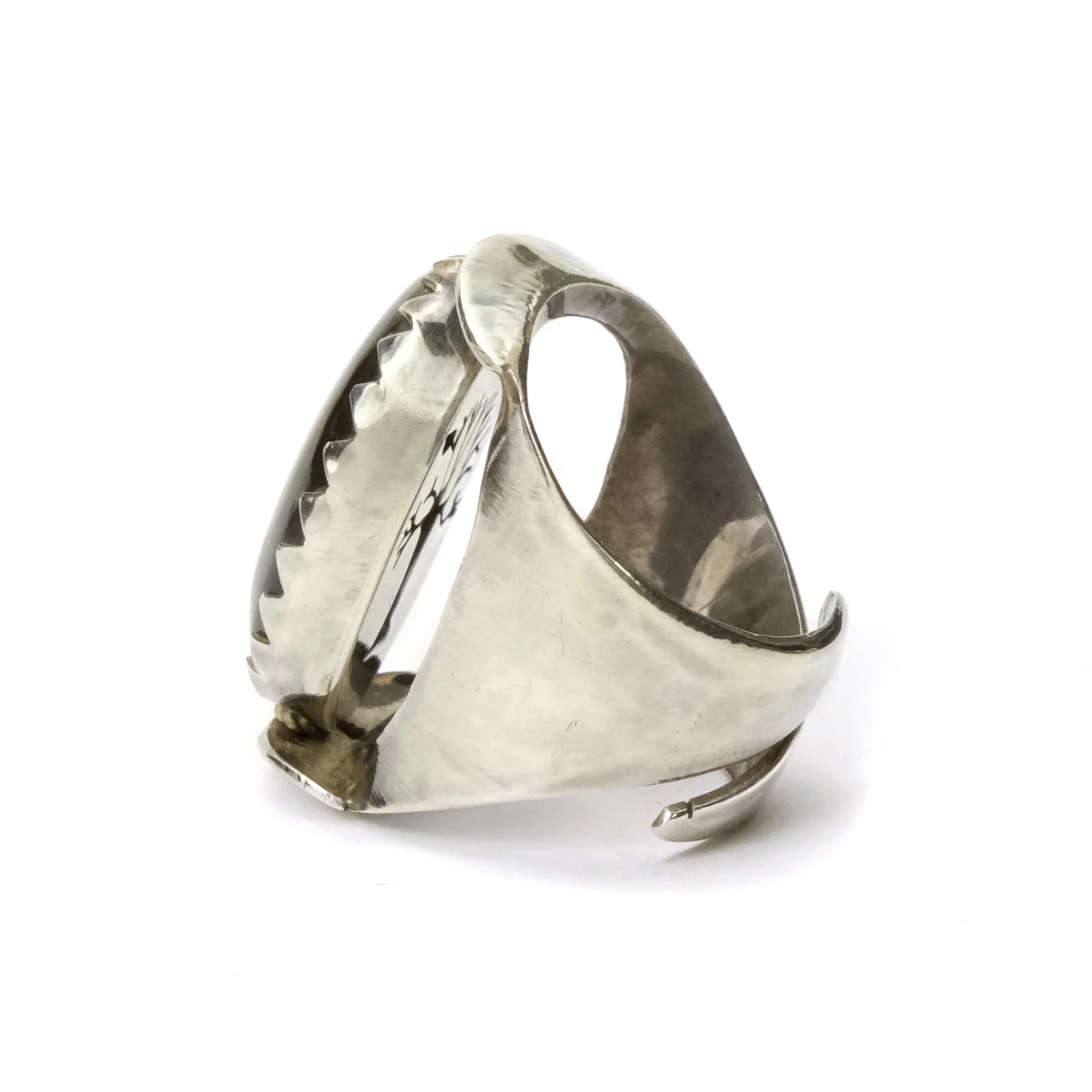 Tree of Life Sterling Silver Flipper Ring with Fine Labradorite Cabochon - Image 3
