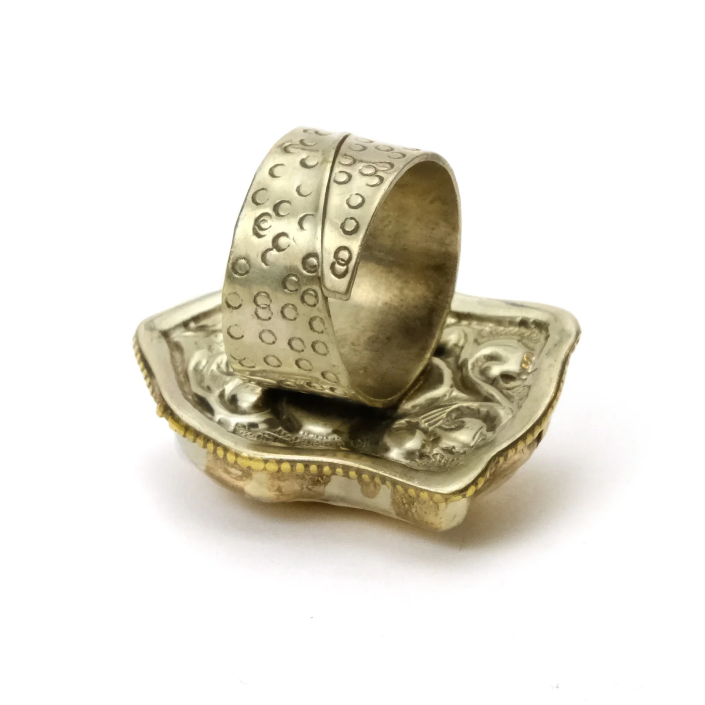 Buddha Portrait Cow Bone Ring Adjustable - Image 3