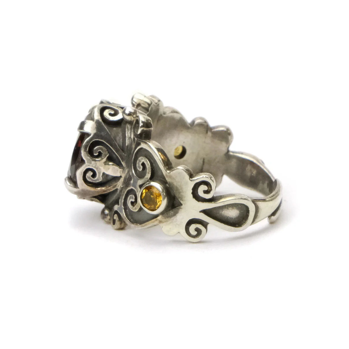 Garnet Sterling Silver Adjustable Ring - Image 4