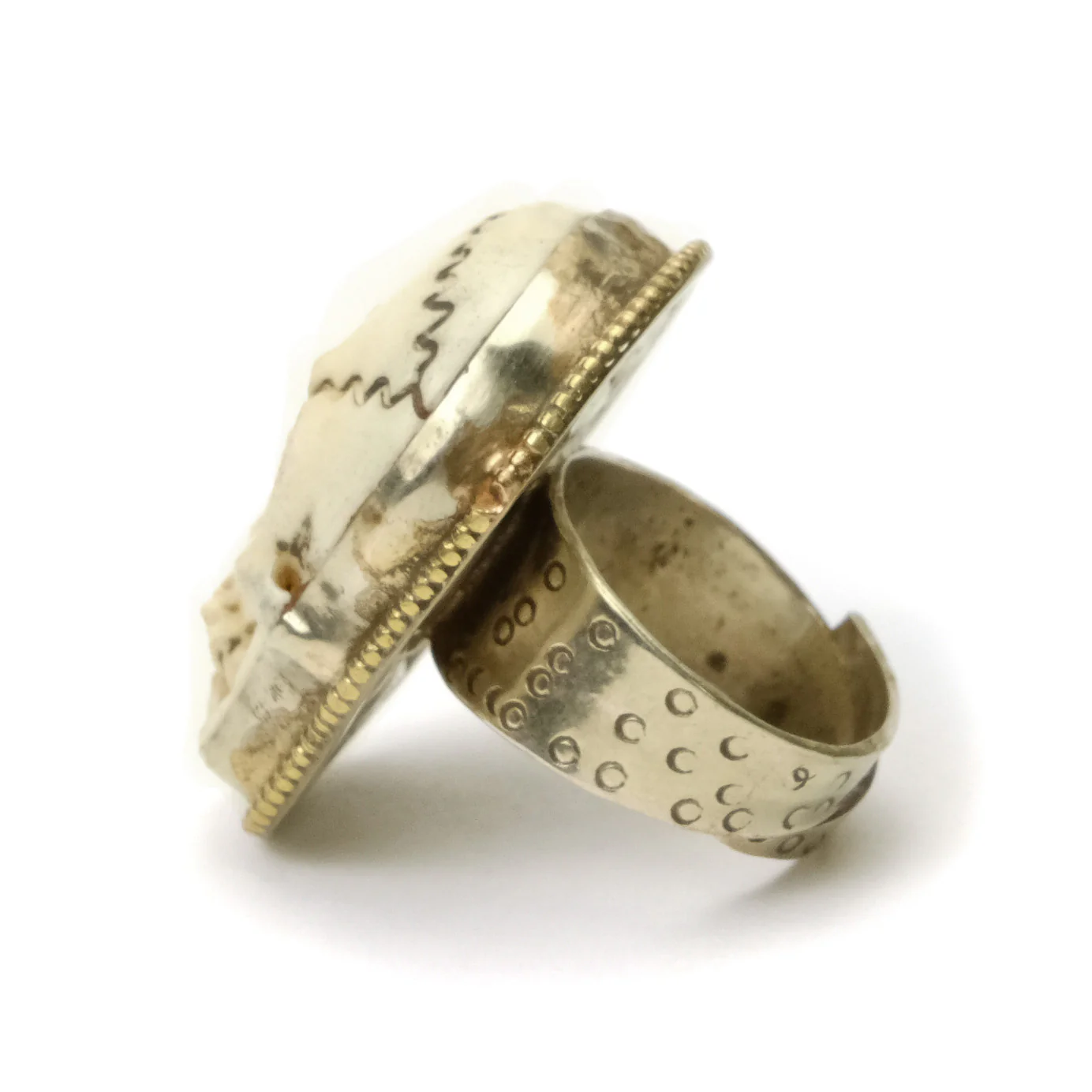 Skull Memento Mori Adjustable Ring # 40 - Image 3