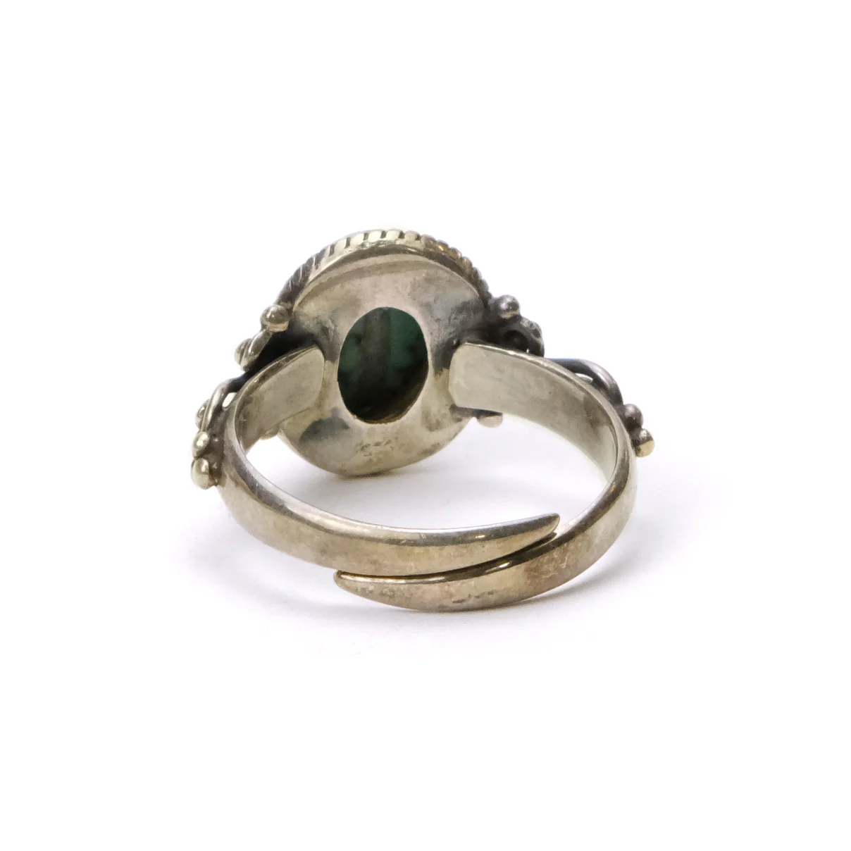 Tibetan Turquoise Sterling Silver Adjustable Ring 1 - Image 3