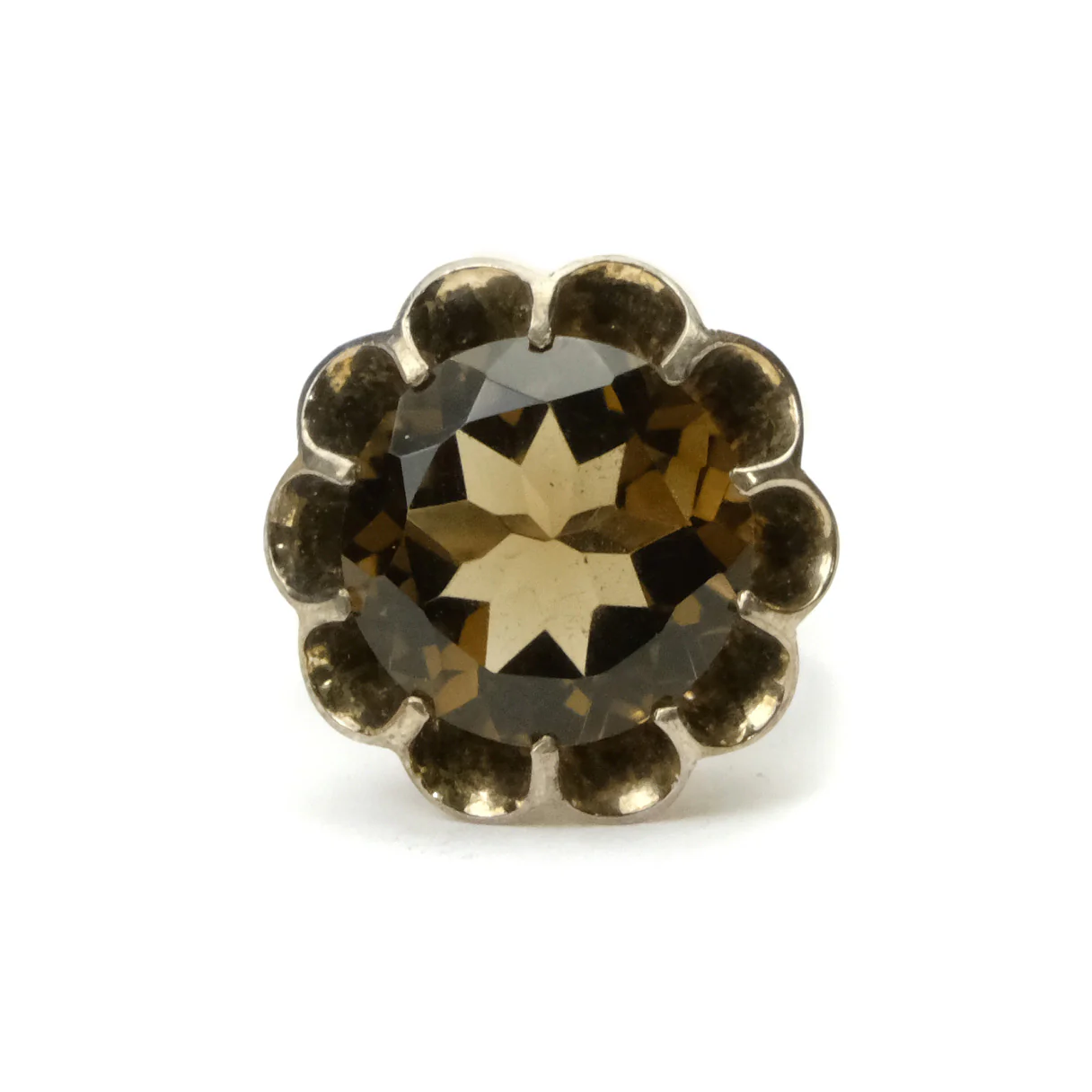 Whiskey Quartz Sterling Silver Adjustable Ring - Image 2