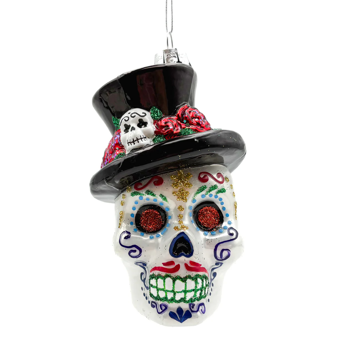 Sugar Skull Catrin Top Hat Dandy Ornaments - Image 2