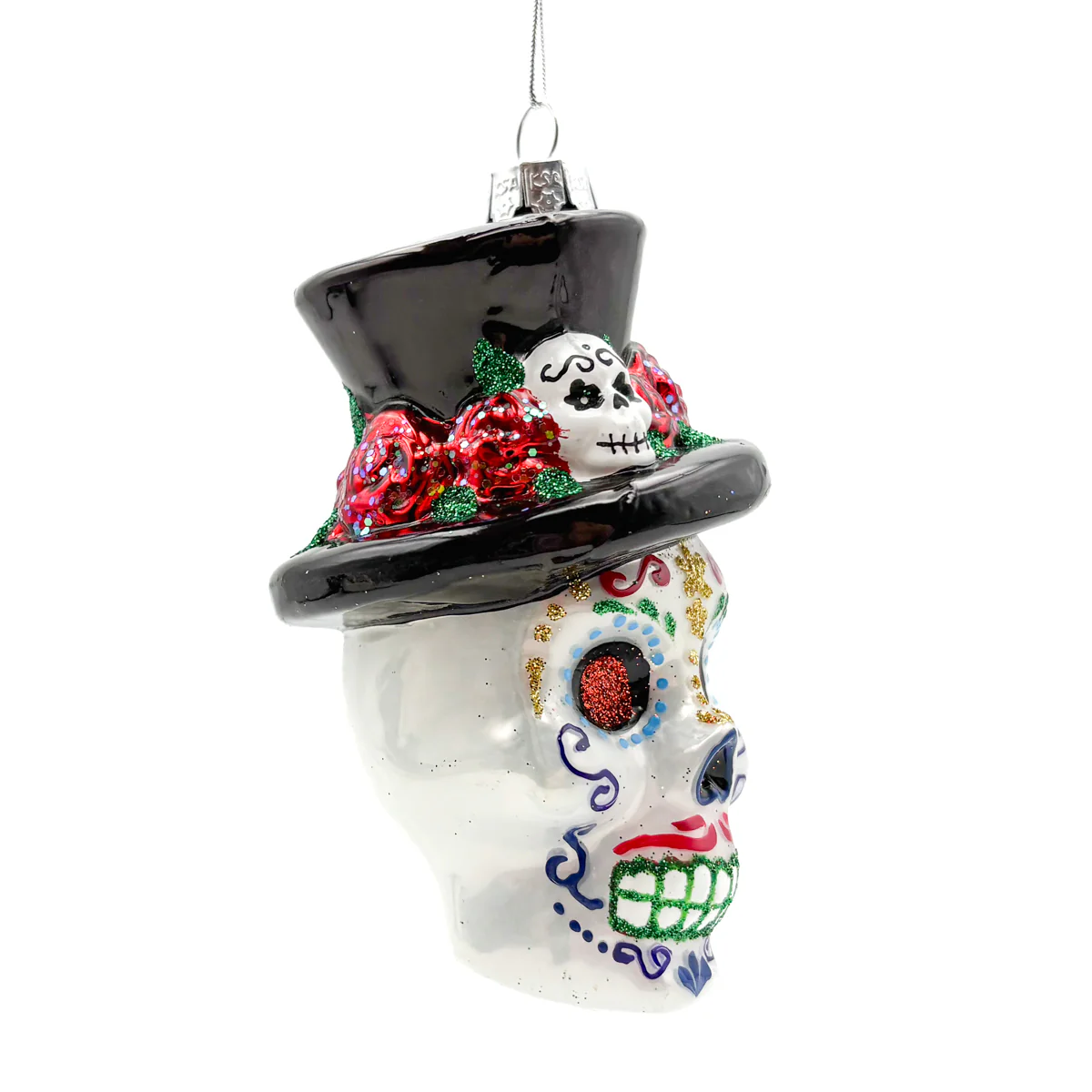 Sugar Skull Catrin Top Hat Dandy Ornaments - Image 4