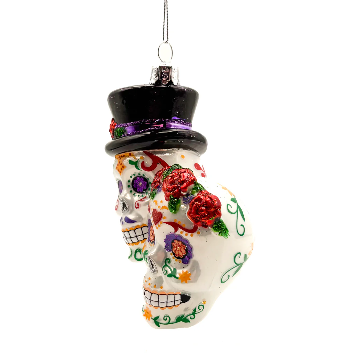 Forever Love Sugar Skull Novios Ornament - Image 2