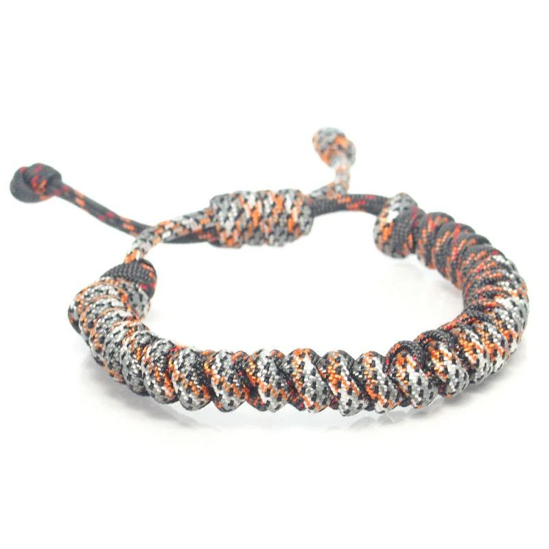 Nylon Parachute Cord Adjustable Bracelet Silver/Grey - Image 2