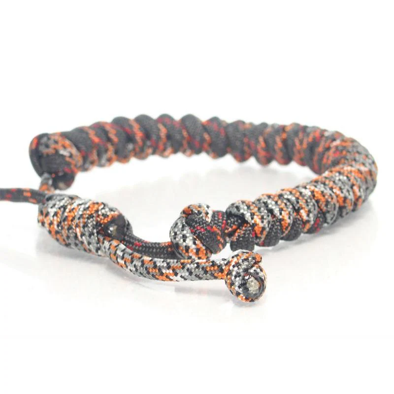 Nylon Parachute Cord Adjustable Bracelet Silver/Grey - Image 4